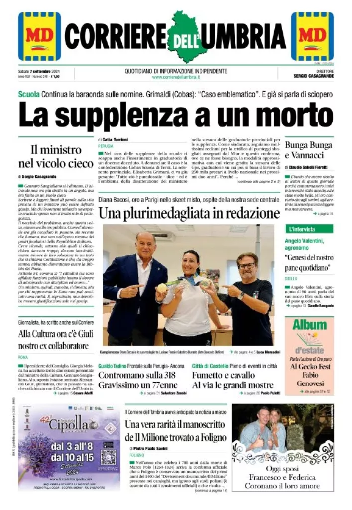 Prima-pagina-corriere umbria-del-2024-09-07